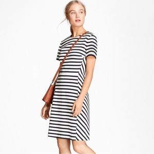 Black and White Striped J. Crew Midi Shift Dress